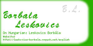 borbala leskovics business card