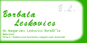 borbala leskovics business card